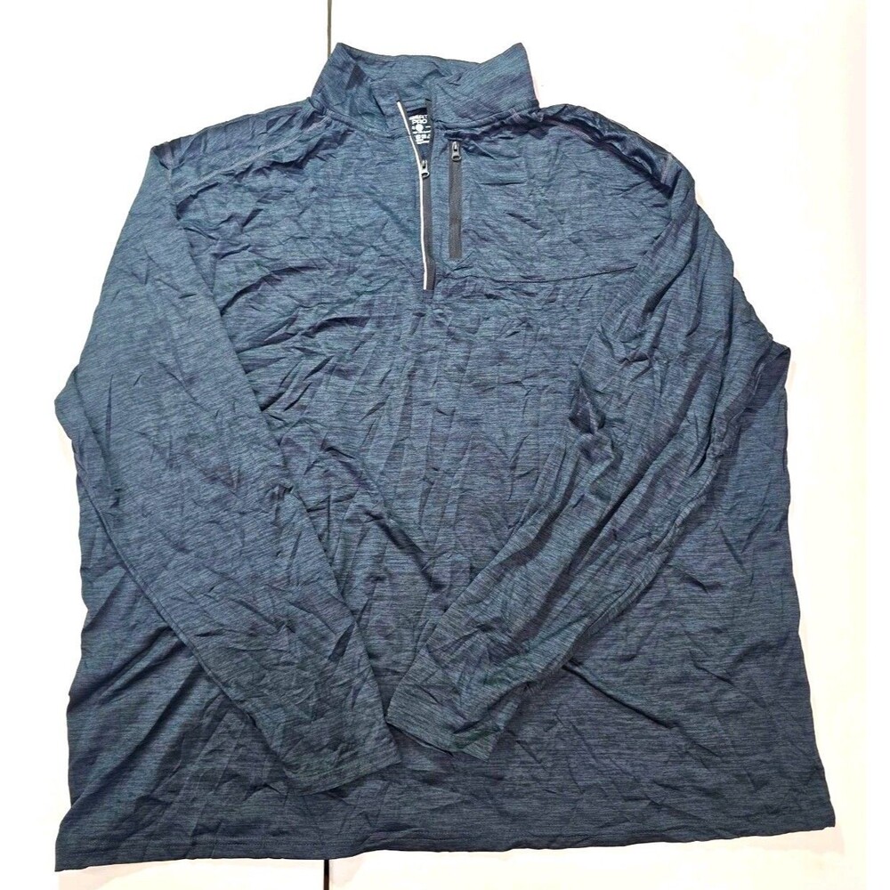 Liberty Pro 1/4 Zip Mock Neck Heathered Gray Pullover Top Big & Tall 4XL